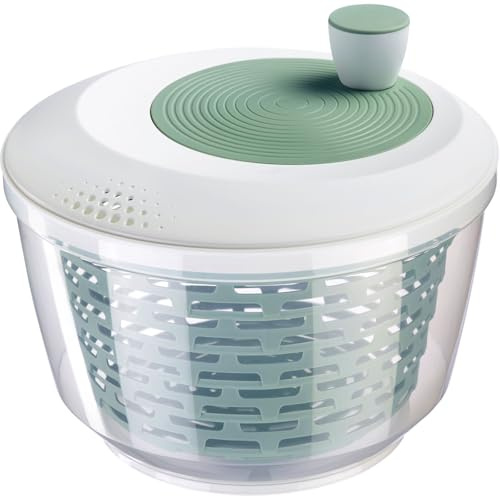 Centrifugadora de ensalada Westmark: ideal para lavar, centrifugar y servir ensaladas, ensaladera compacta con tapa y pico vertedor, antideslizante, 4,4 l – plástico, sin BPA