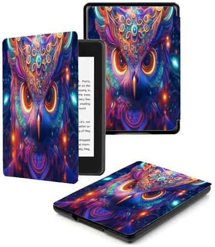Étui pour Kindle Paperwhite 11e Génération 2021 & Signature Edition Léger,avec Fonction Auto Sleep/Wake,Non Compatible avec d'autres Liseuses Électroniques,Couleur Chouette De Science-Fiction