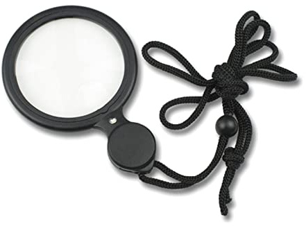 Lupa de lectura 4X y 8X portátil para el cuello con luz LED para leer, costura, pasatiempos, padres