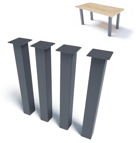 NWELD Tischfüsse Tischbeine Metall EINFACH Anthrazit 43x11x11cm Tischkufen DIY - Tischbein Set - Tischfuß Loft. Industriestil für Couchtisch. Esstisch. Schreibtisch
