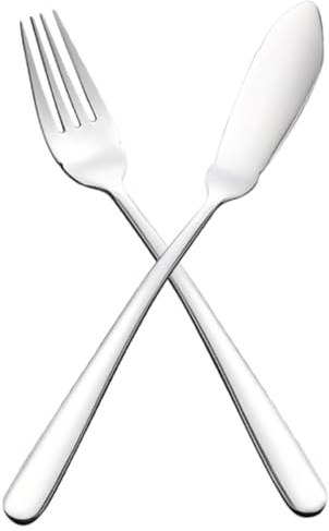 Mipcase Juego de Cubiertos para Pescado 2 Piezas Acero Inoxidable Cuchillo y Tenedor para Pescado Utensilios de Mesa Estilo Occidental Vajilla Resistente para Restaurante y Hogar