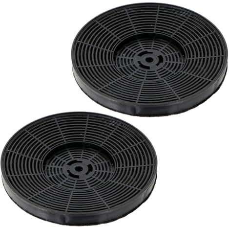 2 Pack Cooker Hood Carbon Charcoal Filter, 175mm Diameter Grease and Odour Filter, Black ABS Filters Replacement for SIA/SIA2/AGL/AT/CPL/CHL Extractor Hood, Active Charcoal Vent Filters