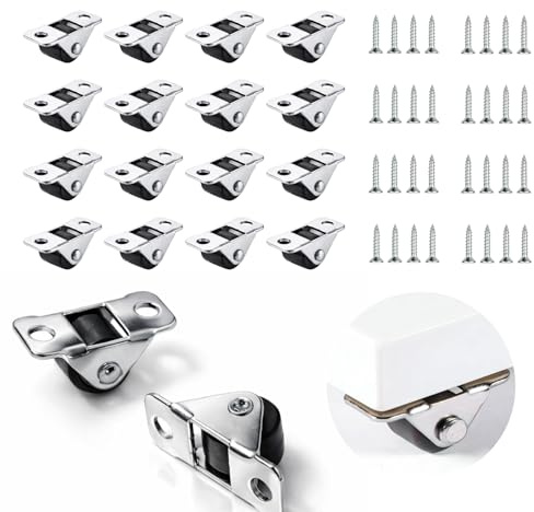 16 Stück Möbelrollen Klein, 1,2 cm Gummi Laufrollen, Mini Lenkrollen mit Stahlplatte, Leise Möbelrollen für Schränke, Werkzeugkisten, Boxen, DIY Projekte und Kleingeräte