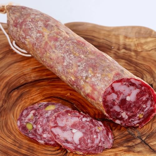 Salame di Bufala al Pistacchio Siciliano 600g – Produzione Artigianale, Gusto Intenso e Naturale, Prodotto Caseario Tipico Siciliano Tesori di Sicilia