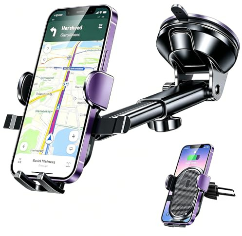 Vktaliphar Handyhalterung Auto, 360° Drehbar Armaturenbrett Windschutzscheibe KFZ Handy Halterung für Phone Alle Smartphones