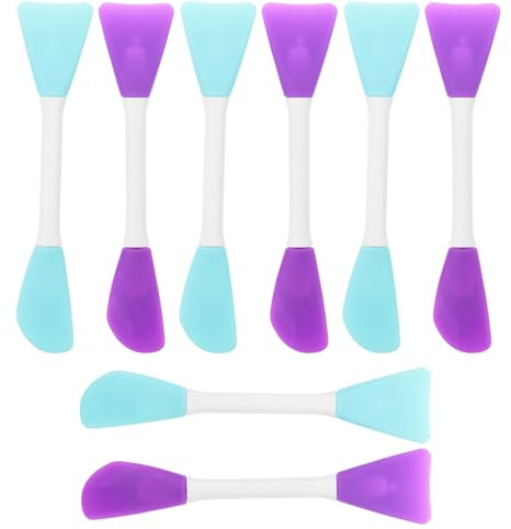Healvian Oil Painting Mixing Spatulas 8Pcs Silicone Double-Ended Scrapers for Texturing and Fluid Movement Artist Supplies Portable Painting Tools
