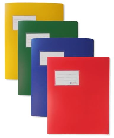 Rheita Schnellhefter A4 4er Set, Kunststoff (PP) Schnellhefter mit Metallheftung – Dokumentenmappe für Schule, Büro & Archiv