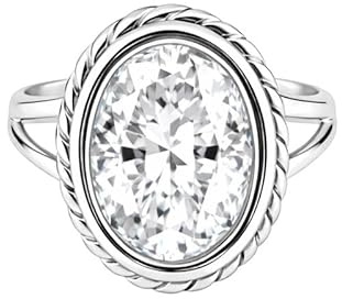 Meadows 925 sterling silverring, oval ädelstensring, handgjord minimalistiskt smycke, gåva för kvinnor R-1879, 55 (17.5), Ädelsten, Kubisk zirkon