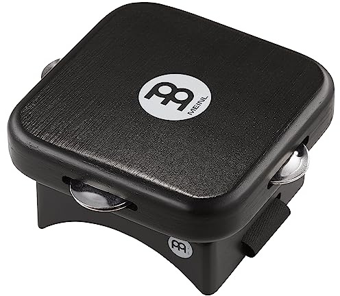 Meinl KP-JT-BK Cajon Knee Pad Jingle Tap | Schellen Tap für die Oberschenkel, mit Befestigungsriemen und Klettverschluss, Siam Eiche und Stahl