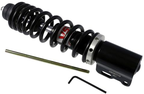 Stoßdämpfer YSS Mono einstellbar 185 mm kompatibel mit Vespa ET2 50 2T | Öldruck-Stoßdämpfer mit double-action Dämpfersystem, stufenloser Federvorspannung, Zapfen M10, Doppelverschraubung 28-38 mm