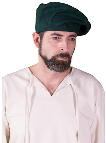 Burgschneider Mittelalter Barett Harald aus Wolle - Historische Landsknecht Mütze - Renaissance Kopfbedeckung für LARP, Cosplay & Mittelaltermarkt