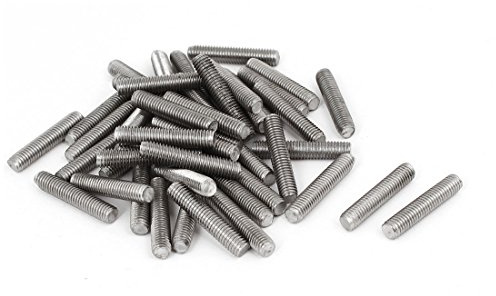 sourcing map 50 Stück Gewindestangen M5x25mm Edelstahl 304 Gewindestift Metrischem Vollgewinde Bar Gewindestäbe für Befestigung CNC-Werkzeugmaschinen 3D-Drucker Industrie Geräte