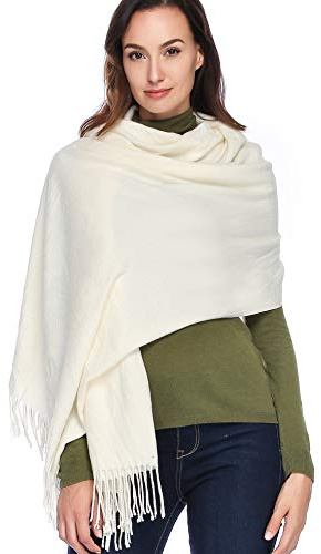 Extra Large Thick Pashmina Shawl Wraps - Wool Soft Winter Warm Scarves Travel Blanket for Women
