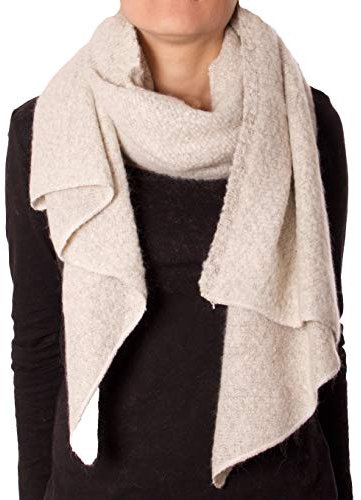 Eitex Damen offener kuscheliger Schal XXL Schal sanftes Material Viskose und Wolle Gemisch warm Stola (beige)