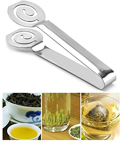 Tea Bag Squeezer and Strainer - Coffee Bag Tong Clamp Holder Clip for Kitchen and Bar Tools