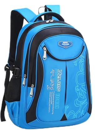 UKKD borsa da scuola Sacchetti Di Scuola Dei Bambini Per I Giovani, I Ragazzi, Le Ragazze Delle Scolaresche Capacità Zainetto Zaino Libro Sacchetto Impermeabile,Blu Klein