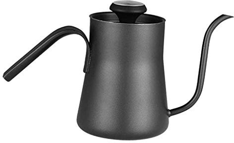 Tubayia Rostfritt stål svanhals vattenkokare 400 ml vattenkokare kaffekanna med termometer