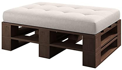 sunnypillow palettenmöbel Europaletten Indoor und Outdoor - Lounge gartenmöbel Holz gartenmöbel Set Lounge möbel Terrasse Balkon loft Stil Paletten (Palisander Hocker 120 x 60 cm Höhe : 30 cm)