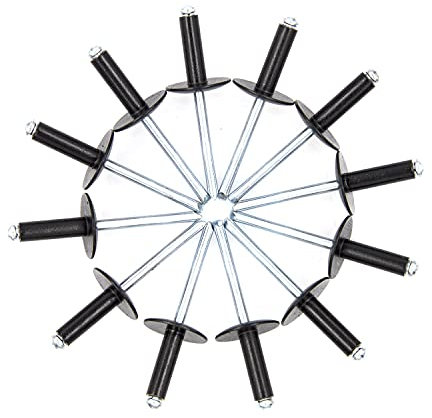 60pcs Black Large Flange Blind Rivets, Aluminum,Flange Diameter 5/8 (16 mm),Pop Rivets Assortment Kit Blind Rivet,3/16 x 5/8,Grip Range(8-12mm)