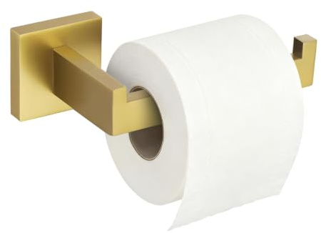 TURS Q7002GD Toilettenpapierhalter, 304 Edelstahl, wasserdicht, Wandmontage, Chrom, Toilettenpapierhalter für Schlafzimmer, gebürstetes Gold