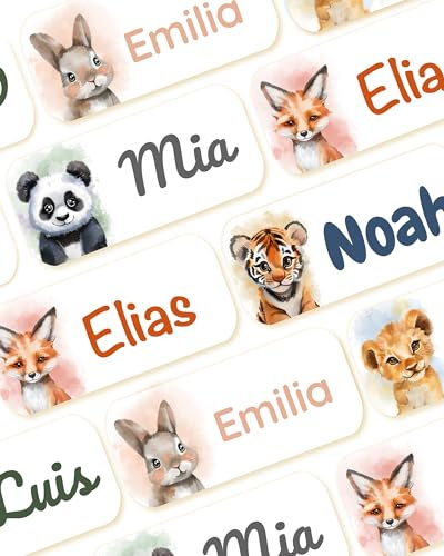 melu kids® Namensaufkleber für Kleidung & Gegenstände (120 Stück) | Waschmaschinenfeste Namensschilder Kinder für Kita und Schule, Namenssticker Personalisierbar