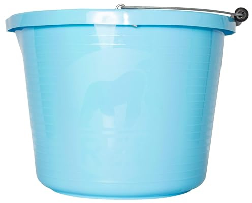 Red Gorilla Premium Builder's Bucket 14 litre 3 Gallon Heavy Duty Strong Metal Handle Moulded Grip Multi Purpose Food Grade Plastic (Sky Blue)