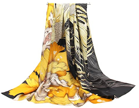 'ANDANTINO 100% Silk Scarf 43'' Large Square Lightweight Headscarf& ShawlWomen Hair Wraps-With Gift Packed'