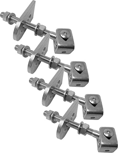 4 x SOTOOLS Torscharnier M16 U lang mit Anschweißlasche, verzinkt | Verstellbar, Konstruktionsband, Torband und Anschweißband.