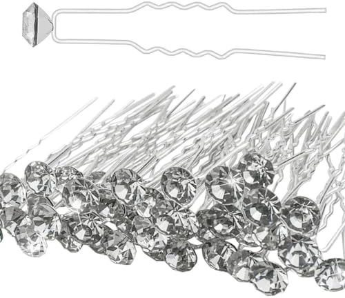 PLABBDPL 30 Pezzi Forcine Capelli, Accessori Punti Luce di strass per donna, mollette Matrimonio Nuziale Copricapo Fermagli di Cristalli