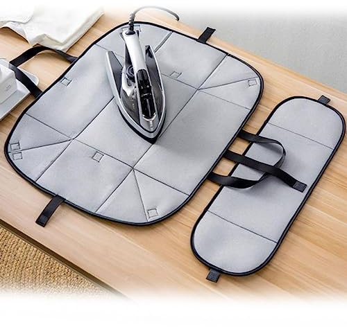 NILZA Kleines Bügelmatte Bügelunterlage Für Tisch, Bügelunterlage Tragbar Bügeldecke 50×64 cm, Faltbares Handtasche Für Bügeleisen Reisebügeleisen