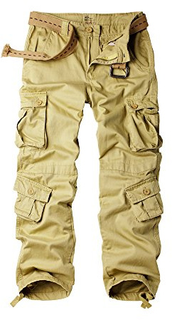 Aeslech Homme Pantalon Cargo Militaire avec 8 Poches Baggy Pantalon de Combat d'extérieur de Travail