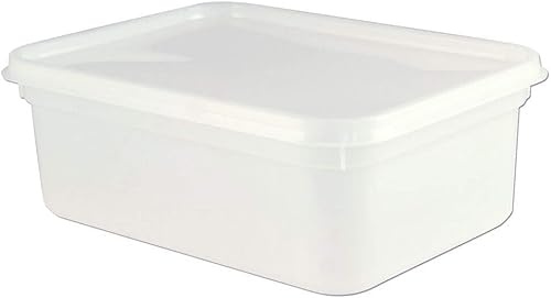 CateringBase Ltd Essential Food Safe 2 Litre Ice Cream Container Tub with lids/Plastic Food Storage Container with Lids (PACK of 5)
