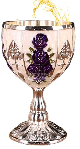 Maciun - Vaso de cáliz europeo de aleación de zinc de 30 ml, taza de vino pequeña para cerveza, Cockta, Whi, adornos retro para bar de casa, boda, regalo de