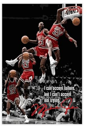 AMATWI Poster mit Basketball-Stern, Michael Jordan, 14 Stück, Leinwand-Poster, Schlafzimmer-Dekor, Sportlandschaft, Büro, Raumdekoration, Geschenk, ungerahmt, 30 x 45 cm