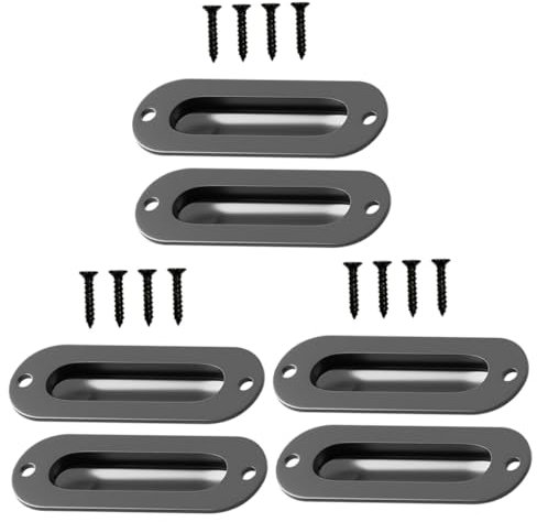 BESPORTBLE 6sets Recessed Barn Door Handles Concealed Cup Pull for Cabinets Hidden Handle Groove Design Elegant and Safe for Home Decor
