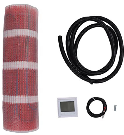Tyenaza Floor Heating Mat Heat System Electric Radiant with Thermostat Large Size for Home (3㎡ 450W)