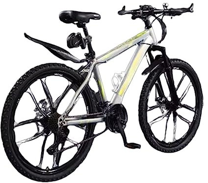 26-Zoll-Mountainbike, Rennrad mit variabler Geschwindigkeit für Erwachsene, Doppelscheibenbremsen, geländegängig, geeignet für Männer und Frauen Körpergröße von 155–185 cm (black and white 21 speed)