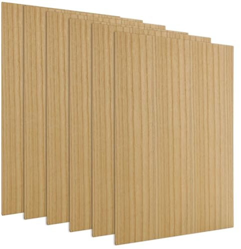 MDF-Holzbretter, 30,5 x 40,6 x 0,3 cm dicke Holzdielen, unlackierte Holzplatte, doppelseitig furnierte MDF-Platte für Bastelarbeiten, Malerei, Gravur, 6 Stück