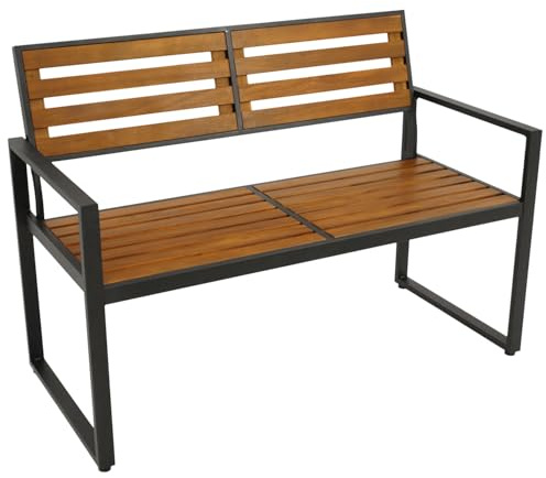 DEGAMO Gartenbank RAGUSA 2-sitzer, mit Rückenlehne, Gestell Metall anthrazit, Sitzfläche Akazie geölt, Outdoor