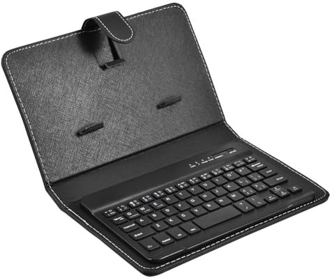 Qerwsdty Mini teclado inalámbrico Bluetooth con de piel sintética para smartphone Tablet 4.5-6.8, recargable, duradero, fácil de usar