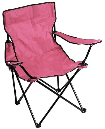 U.saf Lakescape Adults Camping Chair - Pink | Foldable Outdoor Chair with Cup Holder for Camping, Fishing & Festivals