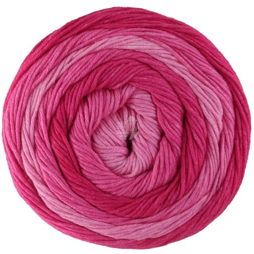 LANA GROSSA Gomitolo Tono | Wolle in dezenten Ton- in-Ton Farbverlauf in fruchtigen Farben | Handstrickgarn aus 100% Baumwolle (Bio) |100g Wolle zum Stricken & Häkeln | 360m Garn FB 1037