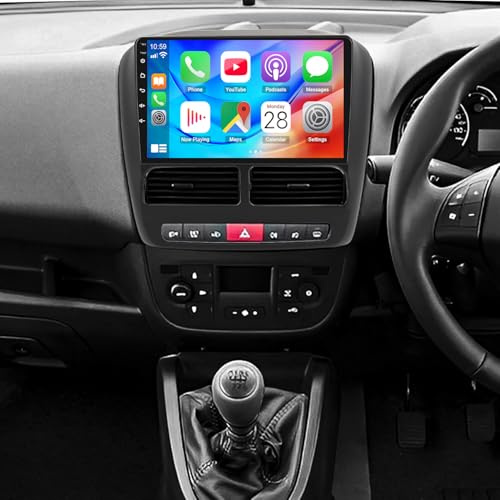 4G+64G Android 14 Car Stereo Radio for Fiat Doblo 2010-2015, for Opel Vauxhall Combo 2011-2018 with Wireless Carplay Android Auto 9inch Touch Screen 2 DIn GPS Navi Head Unit Bluetooth FM Mirror Link