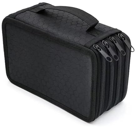 GENODA Federmäppchen mit 72 Löchern, 4 Schichten, Kawaii-Bleistift-Boxen, Mädchen, Organizer, Stifteetui, Kunst, Schulbedarf, niedliches Schreibwaren, Schwarz , Einheitsgröße