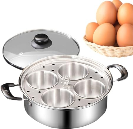 Eier-Pochierpfanne, Eier-Pochierpfanne Aus Edelstahl, Für Pochierte Eier, Eier-Pochierpfanne Für 4 Eier, Antihaftbeschichtet Und Induktionsgeeignet, Mehrzweck-Dampfgarer-Kochgeschirr-Set