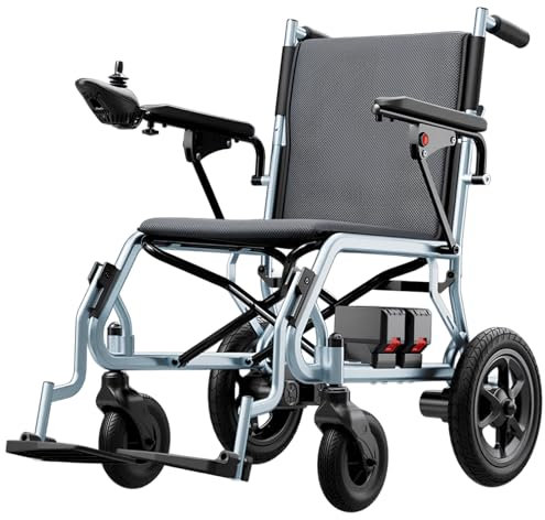 AMITD Sedia a Rotelle Elettrica Pieghevole Leggera Ultra 15 kg, 20 km, 500W, Max 150 kg, Tutto Terreno, Adatto al Trasporto Aereo, Alluminio, Bracciolo Pieghevole, Carrozzine per Disabili, Anziani