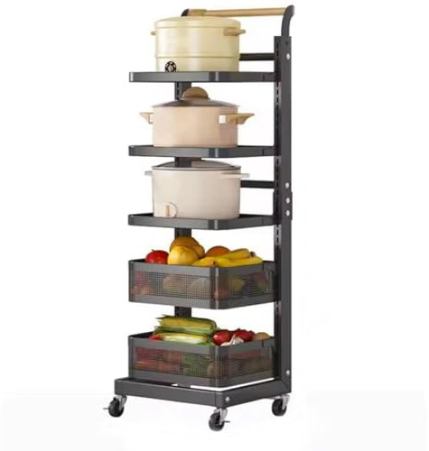 Chariot de camping pliable à roulettes, chariot de camping portable, organisateur de placard de cuisine avec tiroirs, support de four à micro-ondes blanc pour le rangement des casseroles, gr