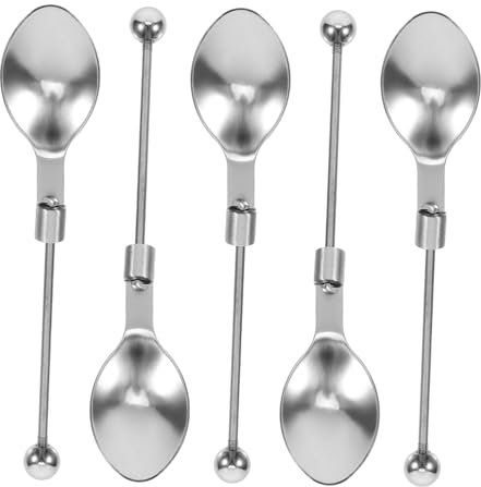 LAPYAPPE 5stücke Edelstahl Eis Löffel Mit Griff Diy Projekt Kaffeelöffel Aus Zinklegierung Kleiner Teelöffel Zum Selbermachen Tragbar Für Suppe Und Dessert