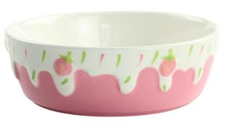 Ensaladera de cerámica con diseño de bayas, estilo europeo, simple y elegante, color rosa intenso