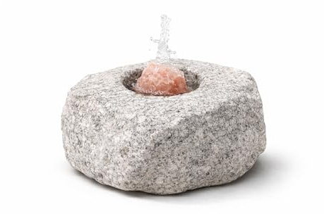 wellow® Saunastein aus Naturstein – handgefertigter Dampfstein mit Aromaschale für Sauna – für langanhaltenden Aufguss mit Mentholkristallen, Salzkristallen & besseres Saunaklima